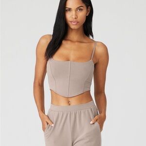 Alo yoga soft sculpt bra taupe